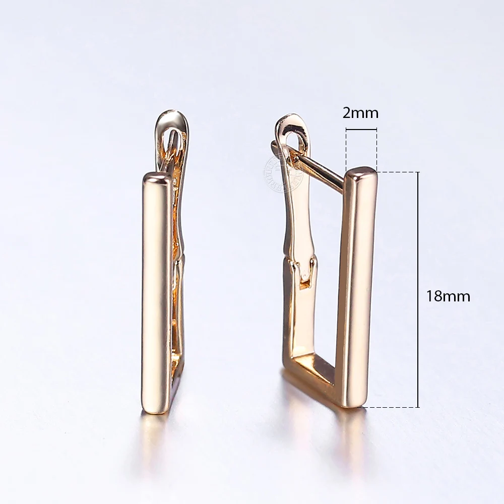 Изящные милые серьги-подвески из розового золота 585 пробы простые для женщин и