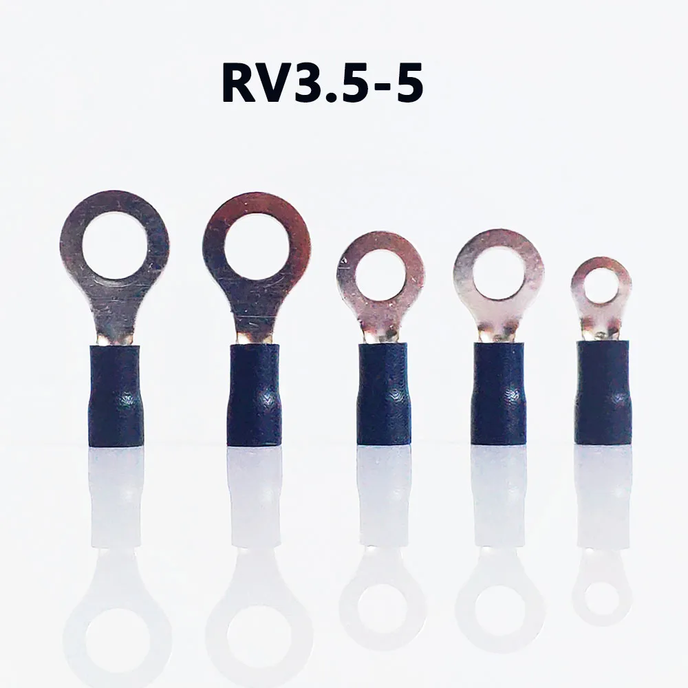 RV3.5 5 черный цвет кольцо изолированный клеммный костюм 2 4 мм2 кабель провода