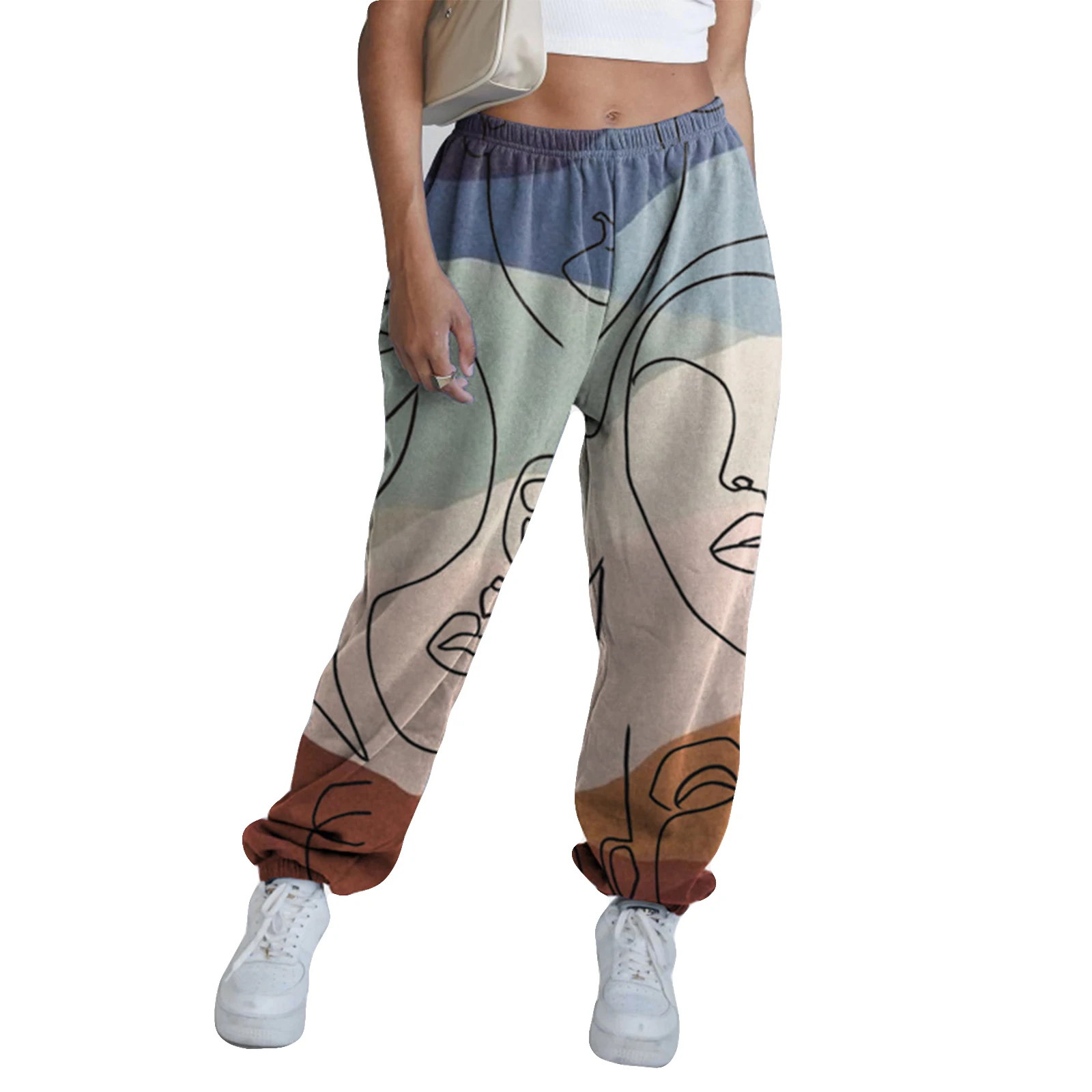 

Women Casual Loose Long Pants Autumn Ladies Butterfly Print High Waist Slimming Party Street Jogger Pants Trousers Streetwear