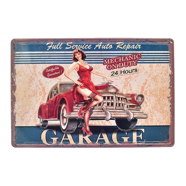 

Постер Pin-up в винтажном стиле для гаража, ремонта, оловянный знак, металлический постер, металлический декор, металлическая живопись, настен...