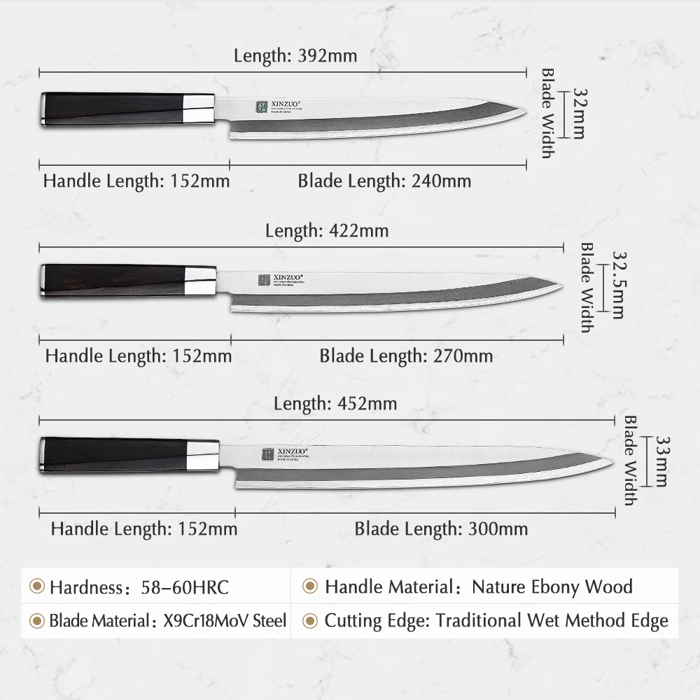 XINZUO профессиональный нож для филе 270 мм японский кухонный шеф повара X9Cr18MoV