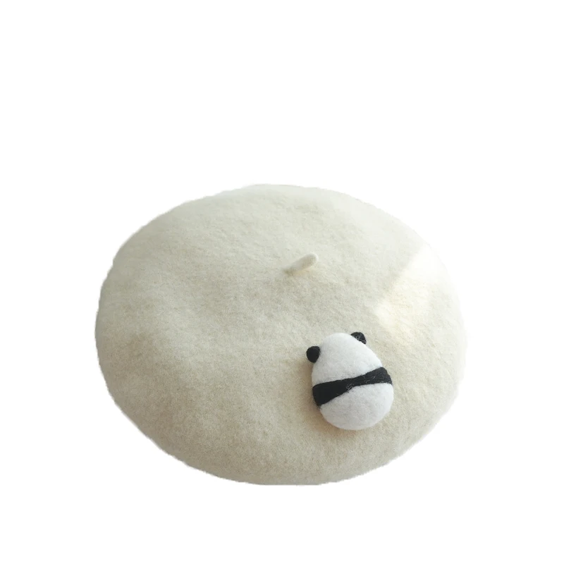 Женский шерстяной берет с принтом панды|Женские береты| |