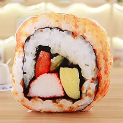 Fish Roe Sushi Похожая на настоящую суши свинина ребрышки хлеб китайской капусты плюшевые подушки 2-в-1 кондиционер Стёганое одеяло декоративная подушка в виде еды диван кресло игрушка - Цвет: Fish Roe Sushi