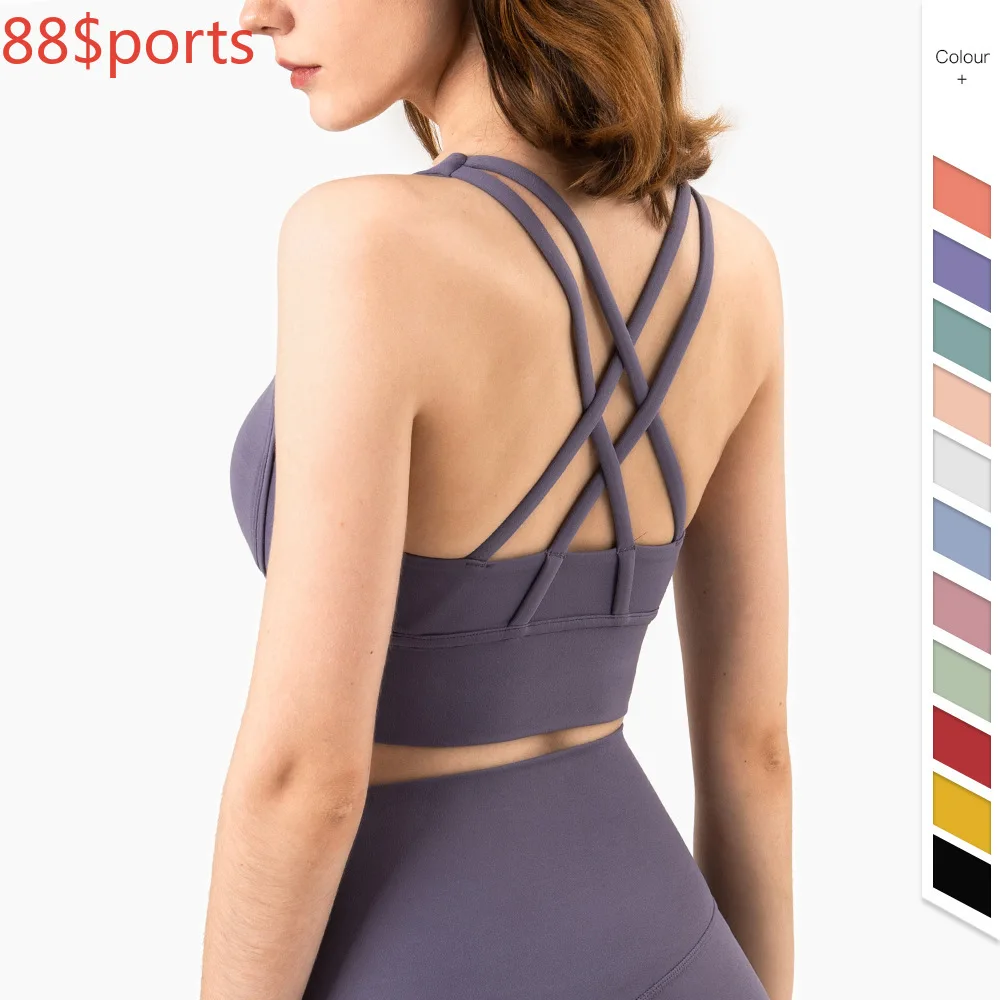 

Woman Clothes Crop Top Chest Cropped Breathable Quick Dry Sports Bra Tops Seamless Bra Workout Tops Gym Clothing Sportswear