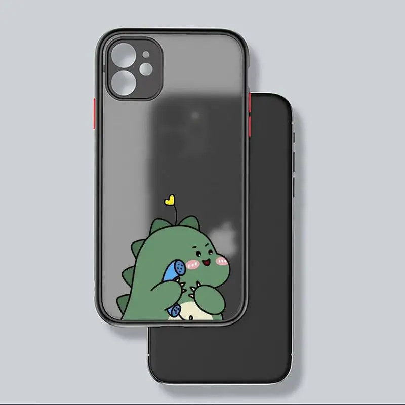 

Cute dinosaur BBF double Phone Case For iphone 12 11 8 7 plus mini x xs xr pro max matte transparent cover