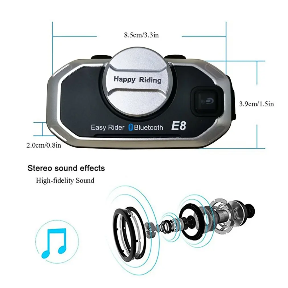 

Helmet Bluetooth Intercom Motorcycle Stereo Headset Mobile Gps 2 Radio Headset