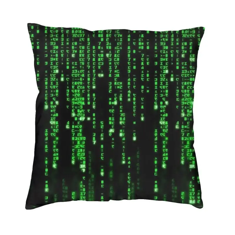 

Binary Code The Matrix Program Cushion Cover Print Hacker Programmer Floor Pillow Case for Sofa Fashion Pillowcover Home Decor