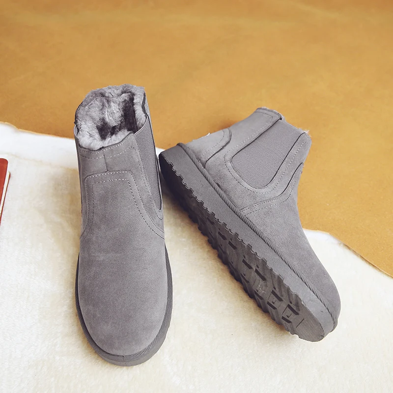 2019 Новое поступление зимние ботинки теплые женские ботильоны с плюшевой