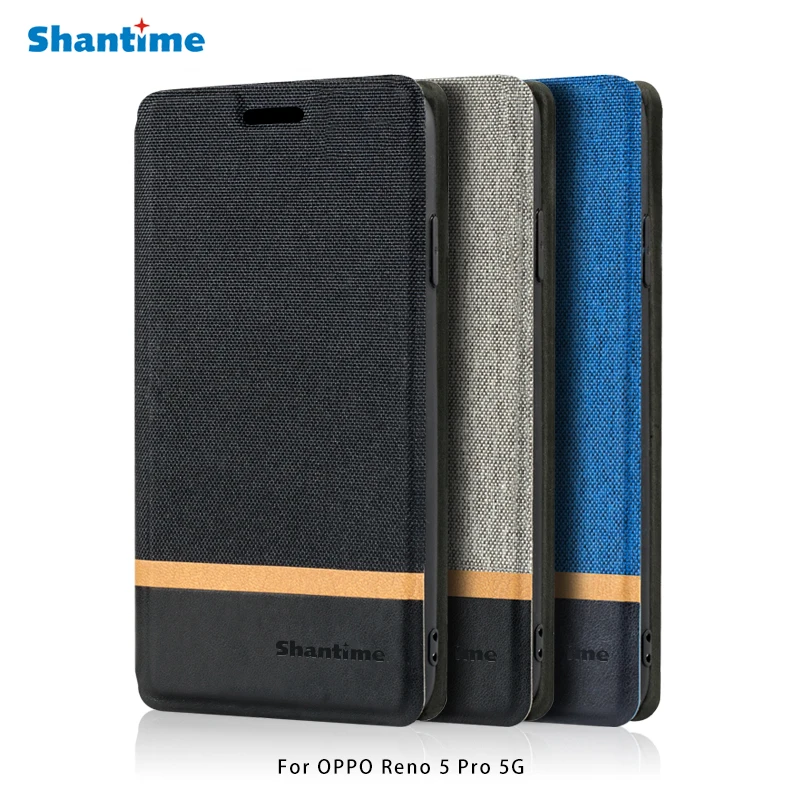 

Canvas PU Leather Phone Bag Case For OPPO Reno 5 Pro 5G Flip Case For OPPO Reno 5 Pro 5G Business Case Soft Silicone Back Cover