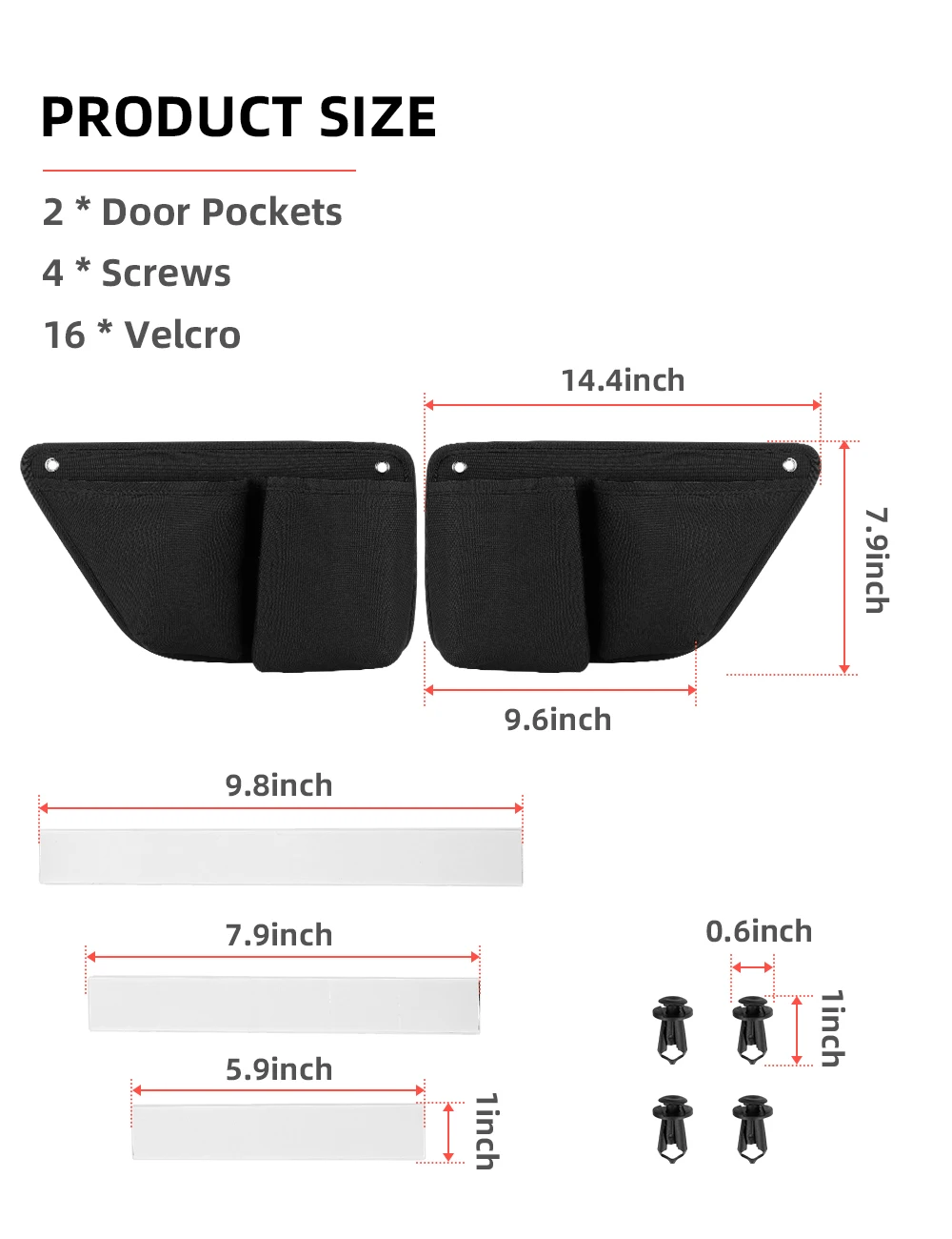 

2pcs Car Front Door Storage Box For Jeep Wrangler JK JKU 2011-2018 Oxford Cloth Material Door Net Pocket Inserts Side Organizer