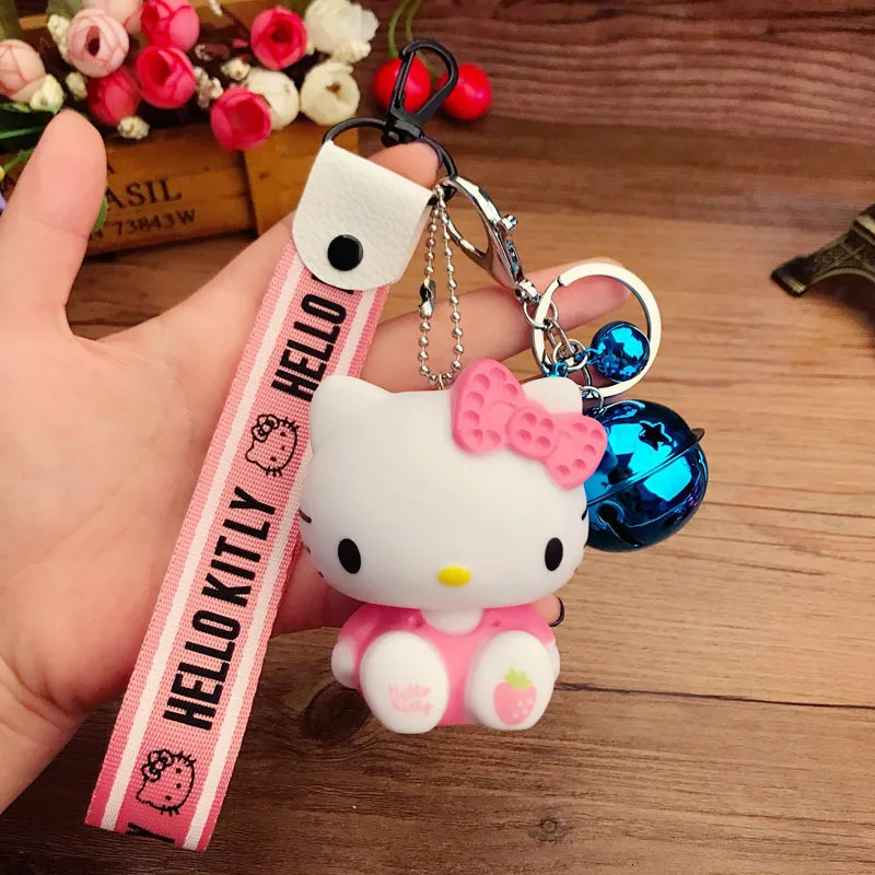 Новинка, женский брелок hello kitty, подарок для девушек, висячая веревка, браслет на запястье, автомобильная сумка, брелок, брелок, цепочка для ключей, брелок для телефона