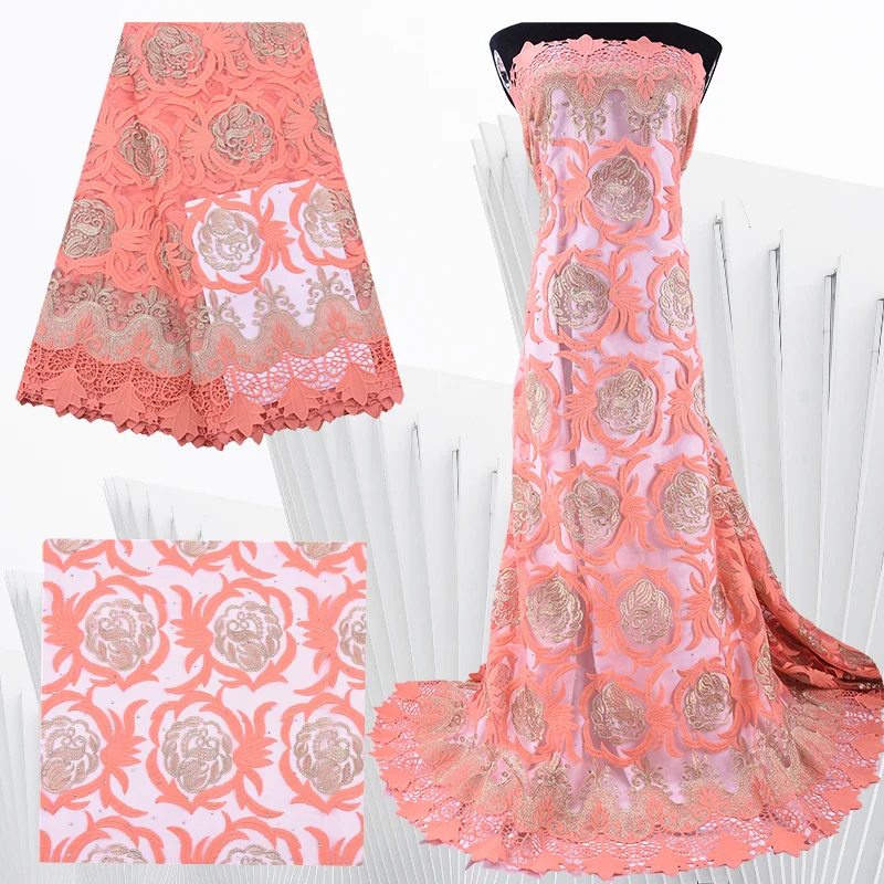 

Orange Color French Laces Fabric 2020 High Quality African Net Tulle Laces Fabric Wedding Milk Silk French Tulle Lace Y1916