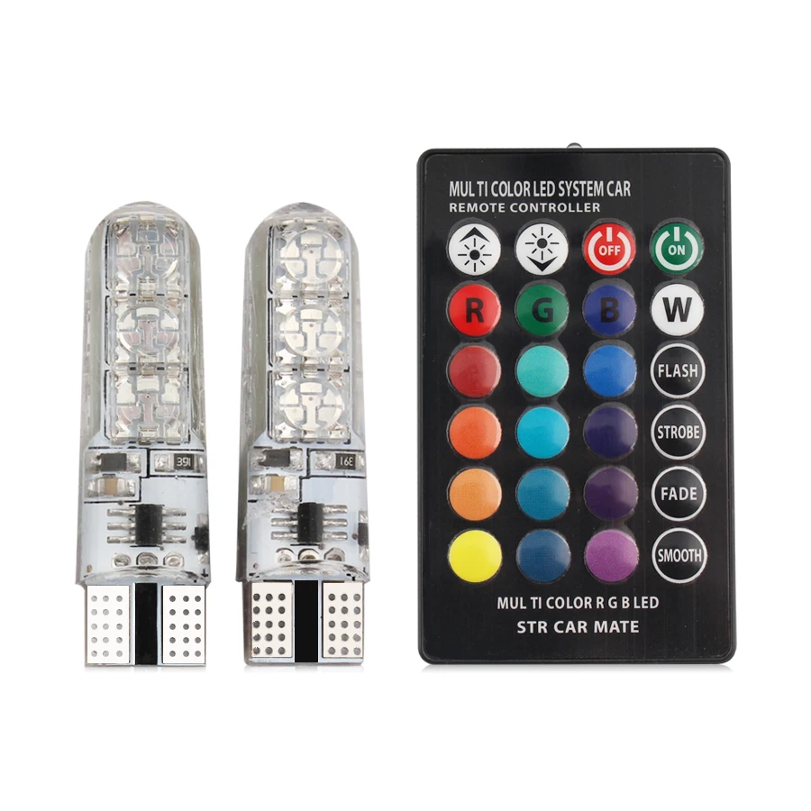 Из 2 предметов светодиодный светильник с RGB светодиодный лампы 12V SMD 5050 сигнальная лампа Клин светильник интерьера в декоративный светильник s для пульта дистанционного управления