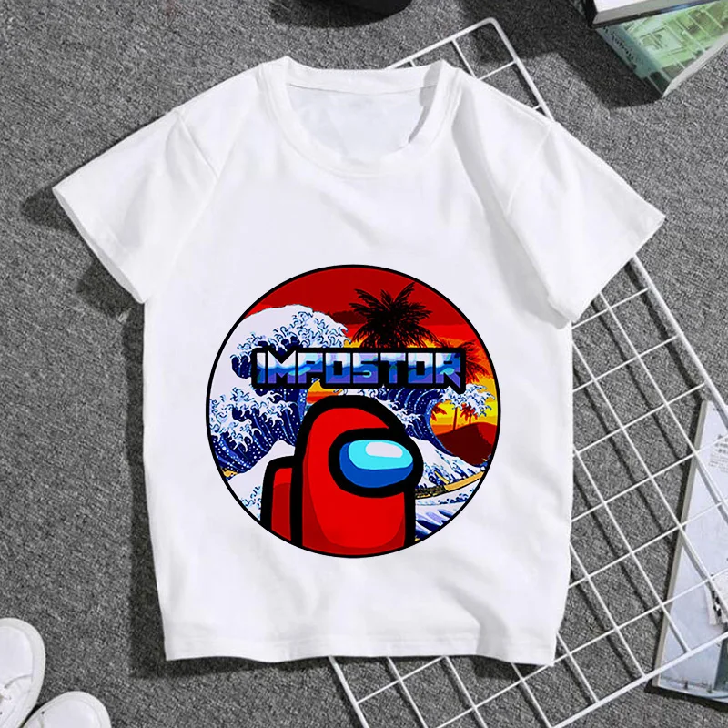

New Game Among Us Funny Cartoon T Shirt for Kids Children Boys Girls Cute Anime T-shirt Kawaii cotton Tshirt Summer Top Tees