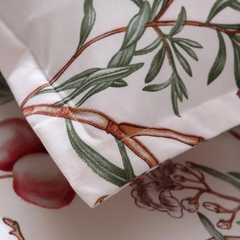 Flowers And Plants Bedding Set Cotton Article Printing 2 / 3 Pcs No Sheets Red Purple Quilt Cover Pillowcase Bedroom Queen | Дом и сад