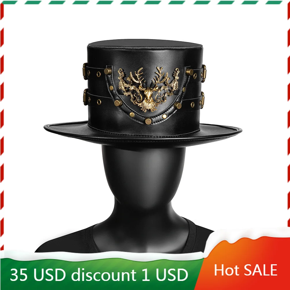 

New Christmas punk plague doctor neutral magic hat Halloween gentleman top hat female props