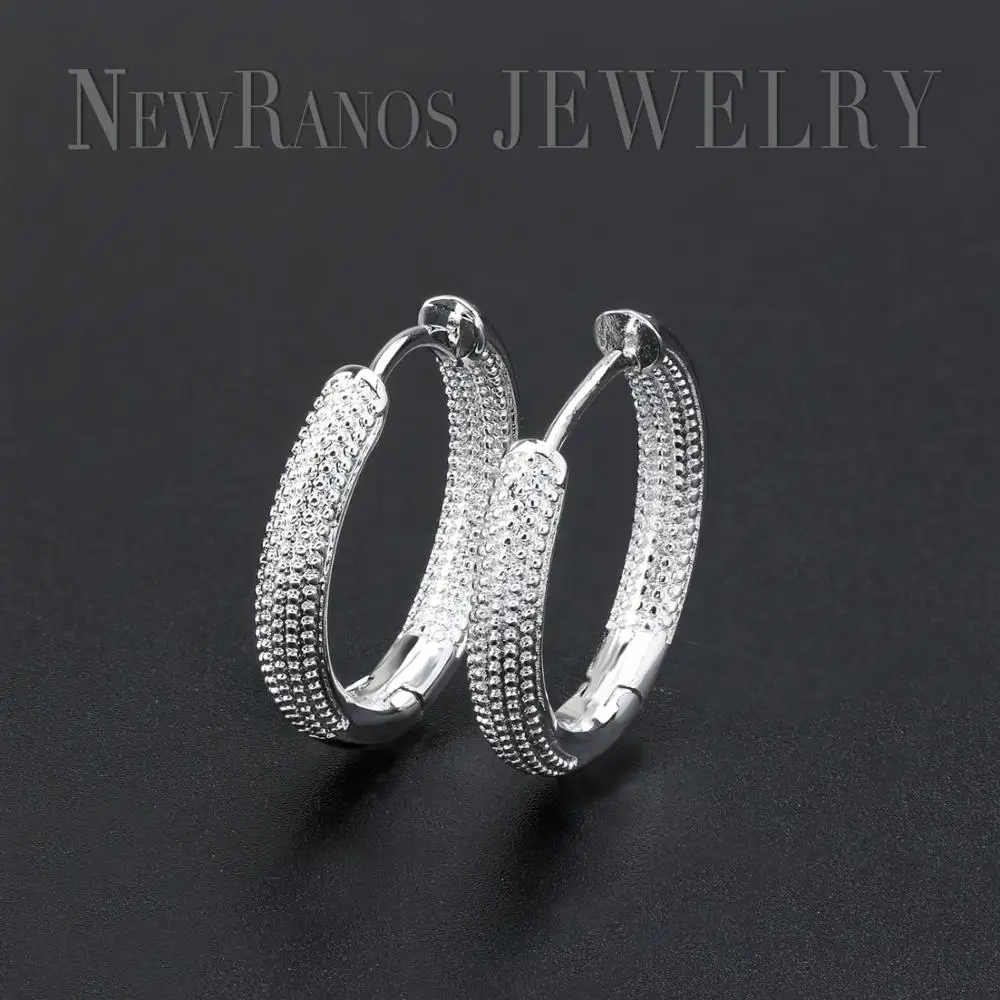 Металлические маленькие серьги кольца Newranos серебряные круглые в стиле панк