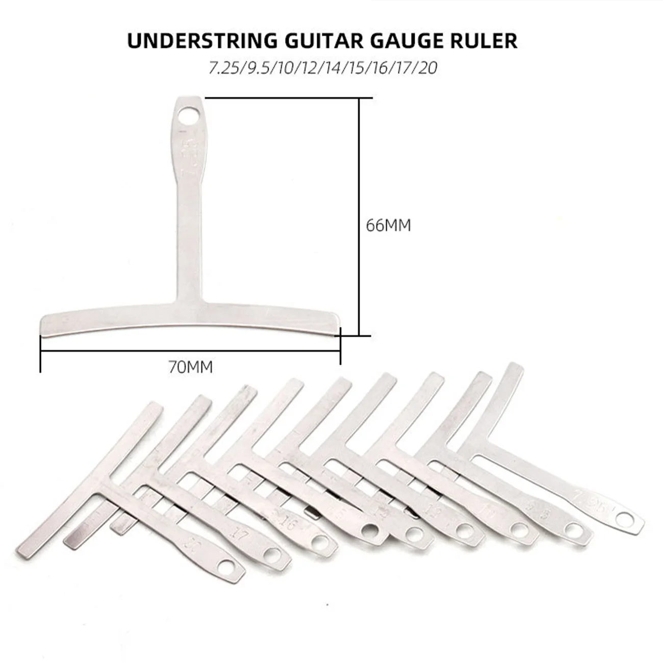 

9Pcs Guitar Under string radius gauge Stainless Steel Guitar Builder luthier tools bass strings Repair Set Bass String Measure