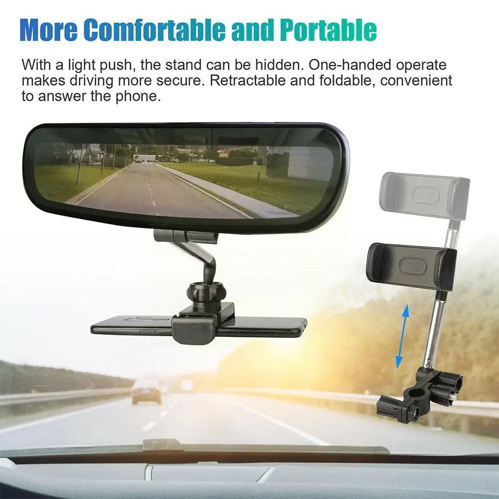 

Универсальное автомобильное зеркало заднего вида с поворотом на 360 градусов, держатель-подставка для сотового телефона, держатель-подставк...