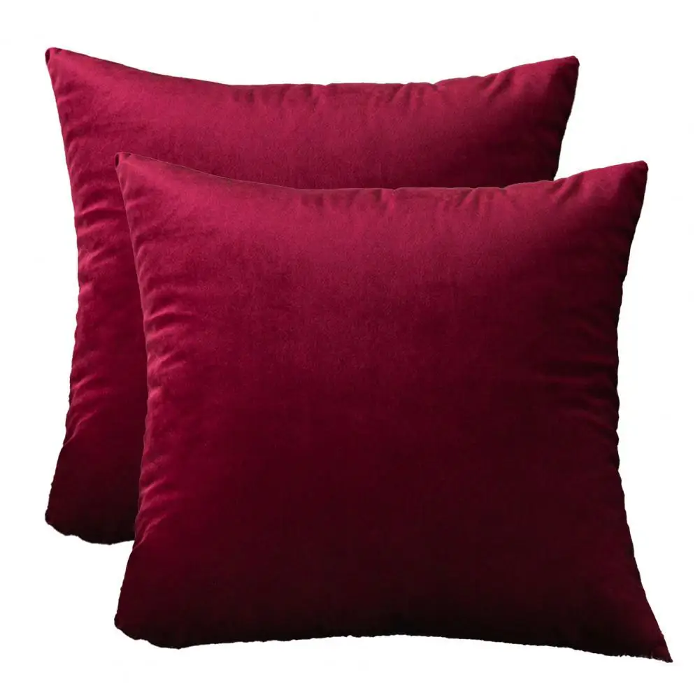 

2Pcs Cushion Cover Solid Color Shrink Resistant Cushion Case Xmas Ambience Cushion Cover