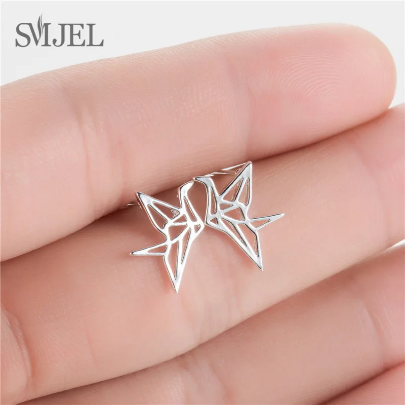 Серьги SMJEL Птица в китайском стиле оригами журавля для элегантных женщин