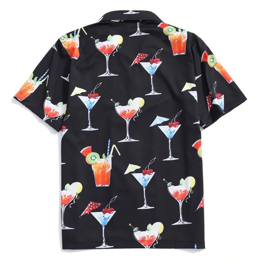 Мужская повседневная гавайская рубашка с коротким рукавом летняя Модная