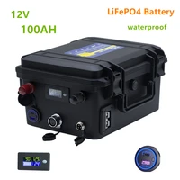 12v 100ahlifepo4 battery 12v lifepo4 battery pack 100ah lithium iron phosphate battery with 10a charger for boat electric motor