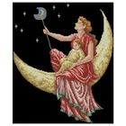 Наборы для вышивки крестиком Moon Maiden, наборы для вышивки, Женская фея, ангел, звезды, мама и дочь, 105-20, домашний декор сделай сам