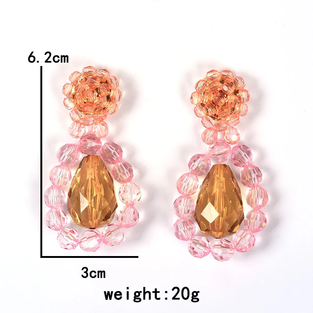 Boho Statement ZA серьги ювелирные изделия женские ручной работы пластиковые хрустальные бисерные DIY серьги женские большие длинные висячие серьги