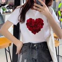 women clothes lady tees female t shirt womens t shirt graphic printed love heart sweet valentine cute 90s style tops female t