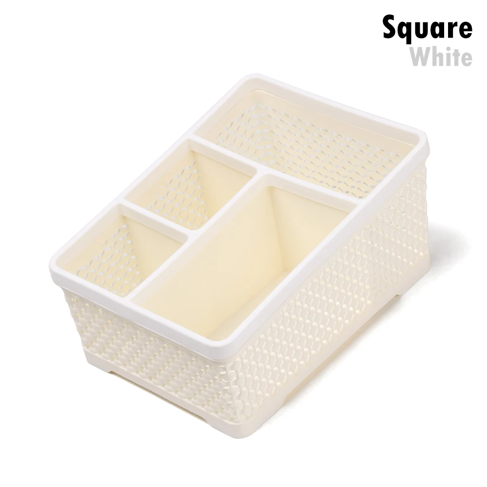 Square White 4 вида красочных шестигранных ручек для дома и офиса, держатель для карандашей и ручек для хранения косметики, коробка для хранения косметики, ящик для стола, Органайзер - Цвет: Square White