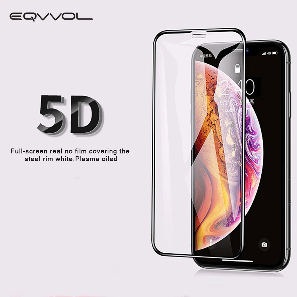 Защитное стекло закаленное 9H HD для iPhone 11 Pro MAX X XR XS 7 8 6s 6 Plus 5D|Защитные стёкла и