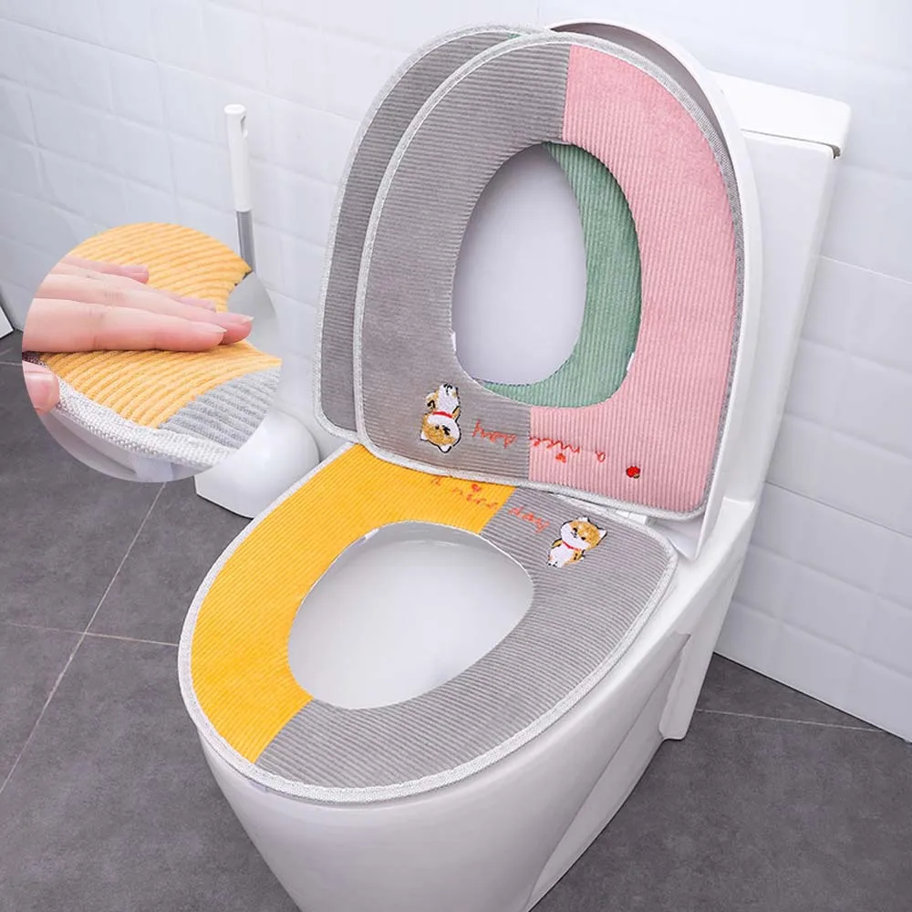Universal Soft Heated Washable Toilet Seat Mat Set for Home Decor Closestool Case Warmer Lid Cover Accessories | Дом и сад