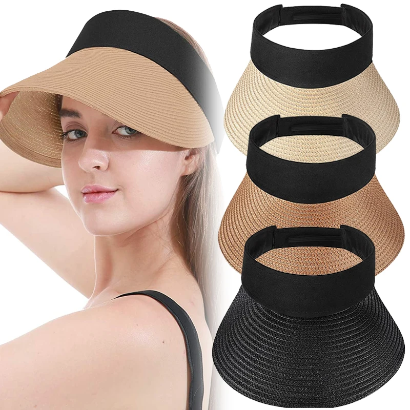 

Женская летняя Складная Солнцезащитная шляпа, пляжная шляпа с широкими полями, соломенная шляпа, кепка для пляжа с защитой от ультрафиолета...