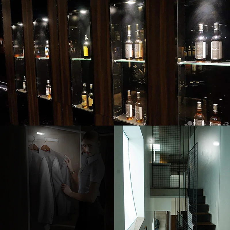 

New LED night light with motion sensor and dimming sensor Techole LED lights USB Rechargeable cabinet light with 3 modes (Auto /