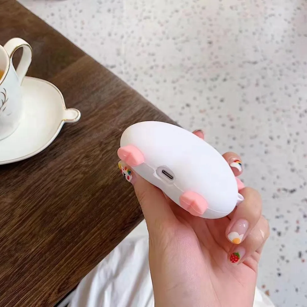 Для Apple AirPods Piggy Butt чехол 3D милый мультфильм о розовой свинье арбуз беспроводные наушники крышка для Airpods 2 Earpods аксессуары