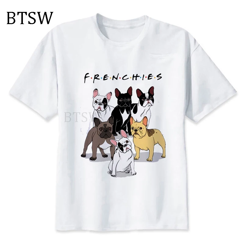 Новое поступление модные футболки с принтом французского бульдога футболка для