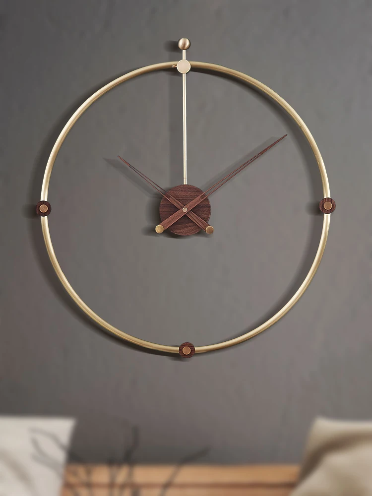 Большие настенные часы в Испании из чистой меди золотистые металлические