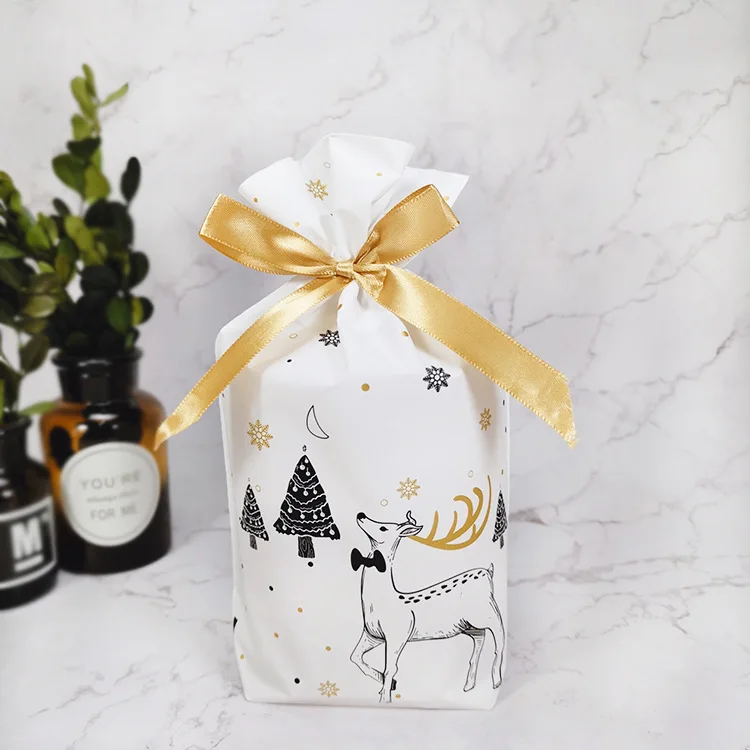 Christmas bag-28 50 шт/100 шт Рождественский подарок мешок украшение праздника мешок конфеты печенье закуски мешок для упаковки еды Шнурок Пакет карман - Цвет: Christmas bag-28