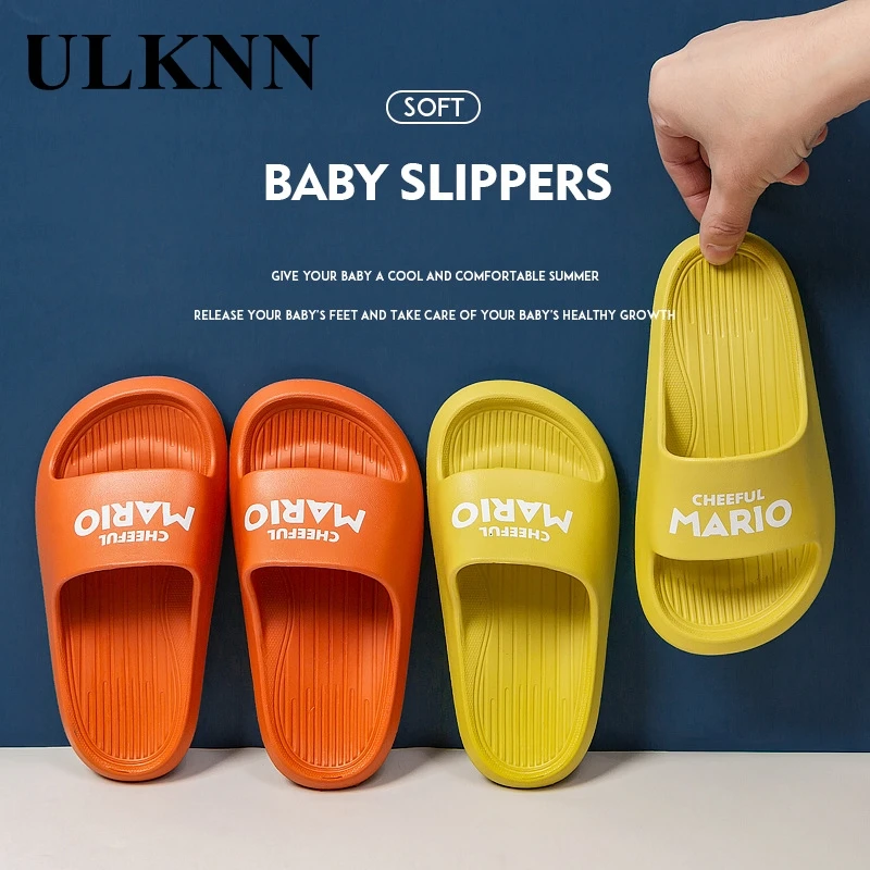 ULKNN Baby Slippers Home House Summer Winter Kids Indoor Bathroom Bath Bedroom Shoes Soft EVA Antislip For Children's Girl Boy |