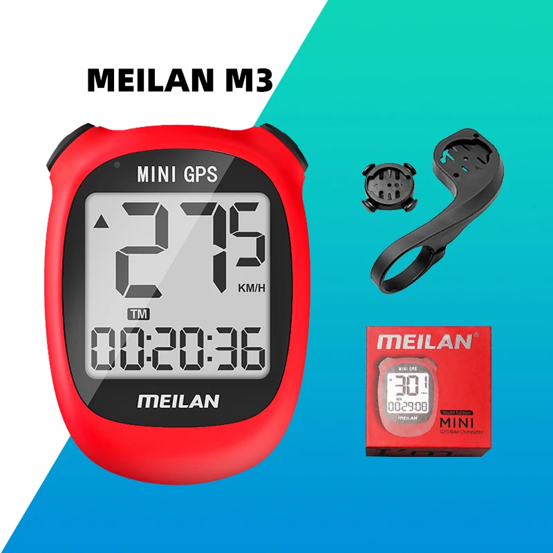 Велосипедный компьютер Meilan M3 GPS скорость время езды беспроводной красный