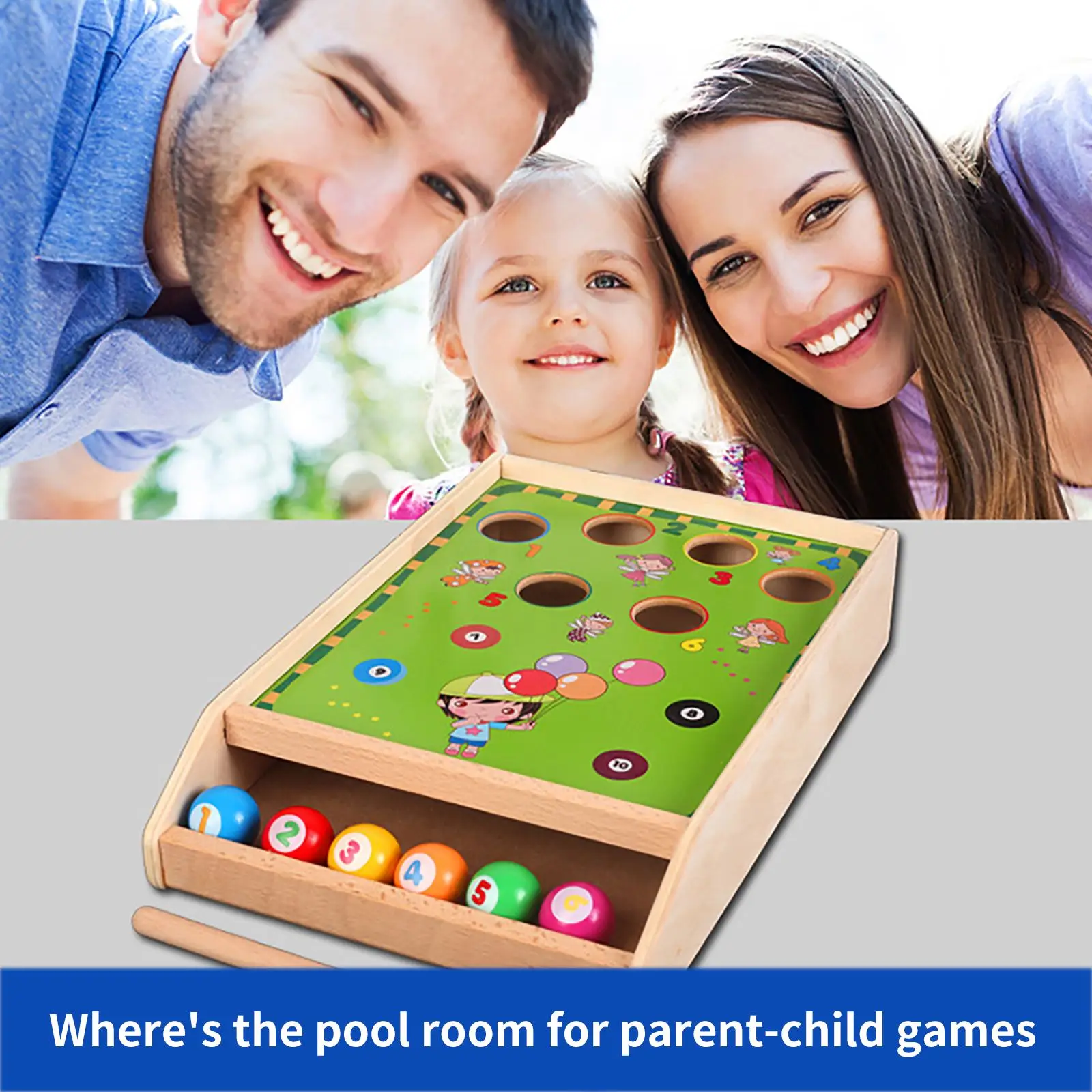 

Fun Children Wooden Color Matching Cognitive Parent-Child Game Toys Kids Billiard Game Novelty Kids Interaction Educational Toys