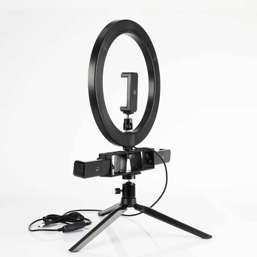 Кольцевой светодиодный светильник для фотосъемки 26 см с регулируемой яркостью |