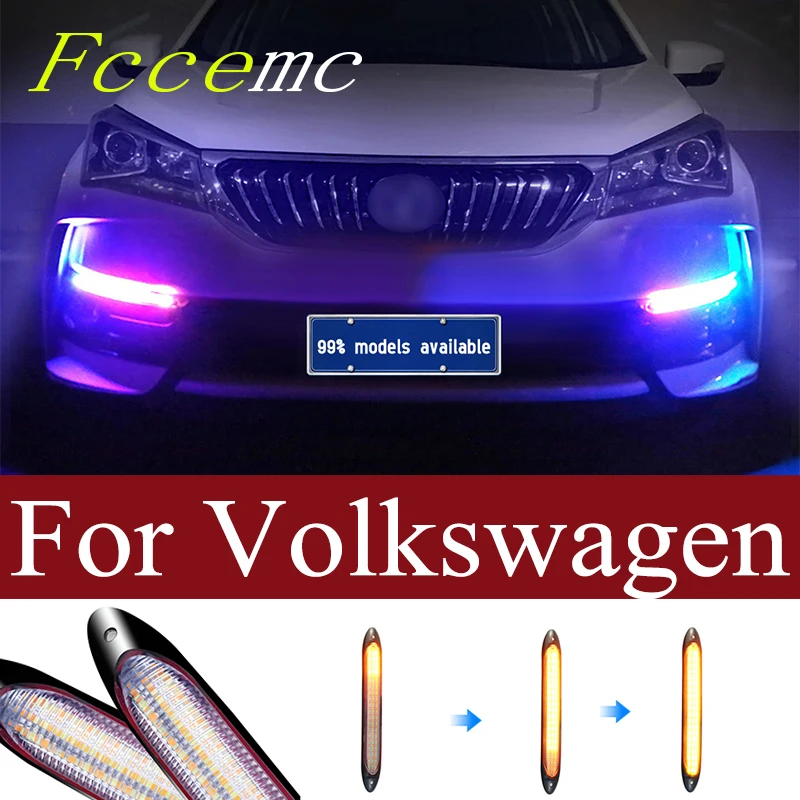 

2pcs LED DRL Car Daytime Running Light 12V For Public VW Passat B5 B6 B7 CC Polo Golf 5 6 7 MK7 Jetta MK6 CC Beetle Polo