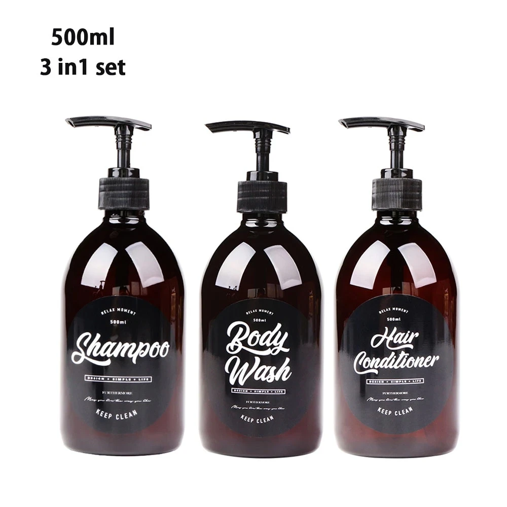 

Soap Dispenser 500ml Empty Bottle for Shampoo Body Wash Hair Conditioner Protable Plastic Storage Bottle Bathroom Accessories