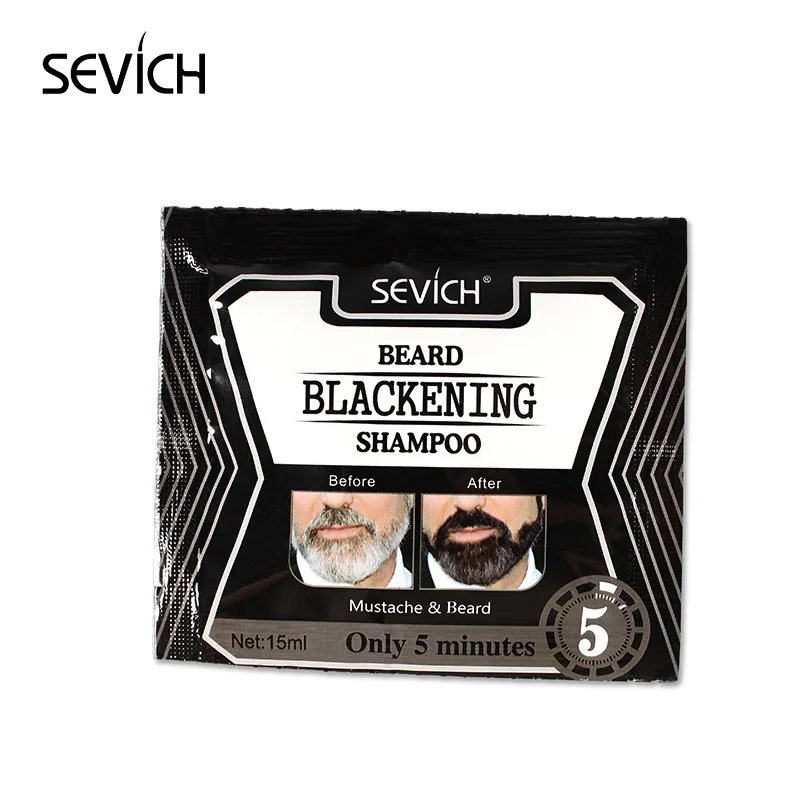 

3/5/10pcs 5 Minutes Blackening Beard Shampoo Dye Beard Herb Natural Faster Blacken Beard Shampoo 15ml Natural Soft For Men