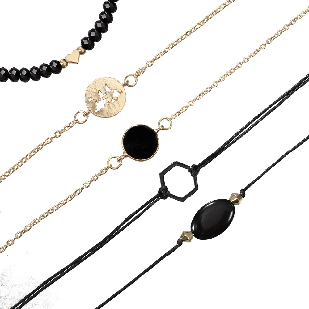 5 штук в партии браслет ювелирные изделия ручной работы из бисера черный карта