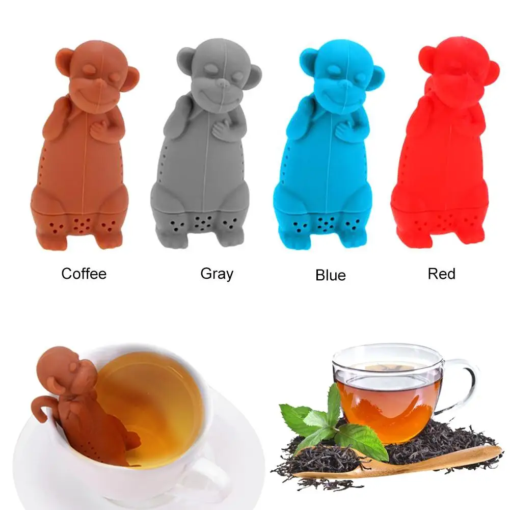 Monkey Tea Infuser Filter Silicone Bags Diffuser Strainer Brewing Making Device Ball Kitchen Tools | Дом и сад