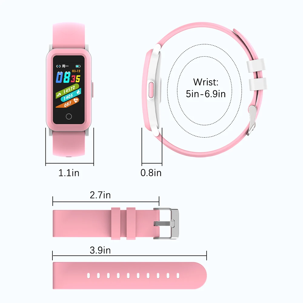 

MoreFit 907 Smart Watch Kids 1.08 Inch OLED Screen Smart Bracelet Heart Rate Blood Oxygen Sleep Monitor Smartband VS M4 M5