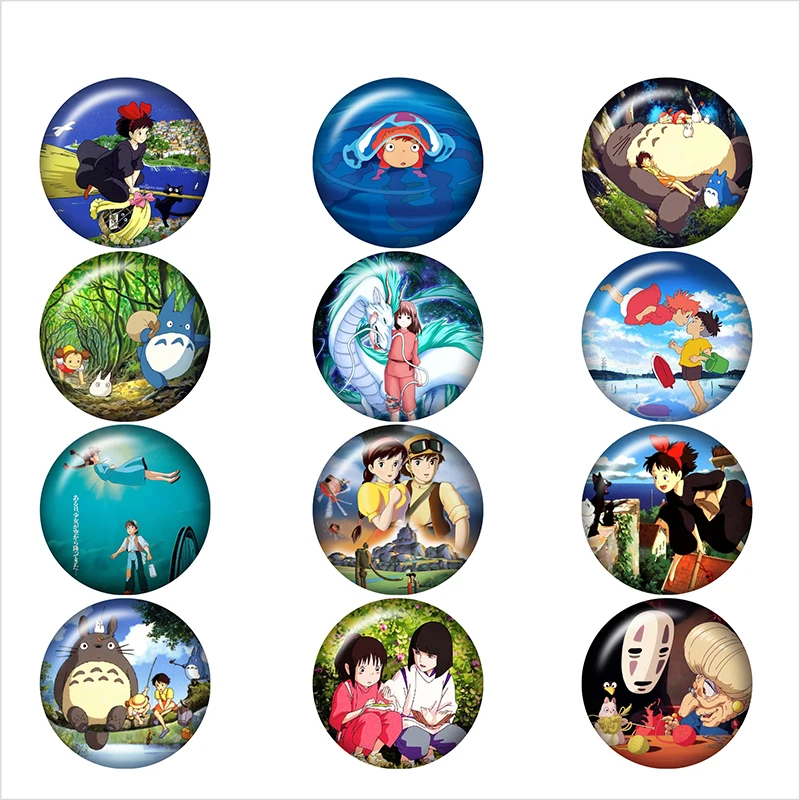

Totoro Castle in the Sky girls Round photo glass cabochon demo flat back Making findings 12mm/18mm/20mm/25mm B5114
